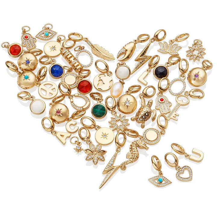 18k Gold Plated Charms For Bracelet Necklace Earring Jewelry Making Custom Logo DIY Fashion Jewelry Pendants & Charms Wholesale