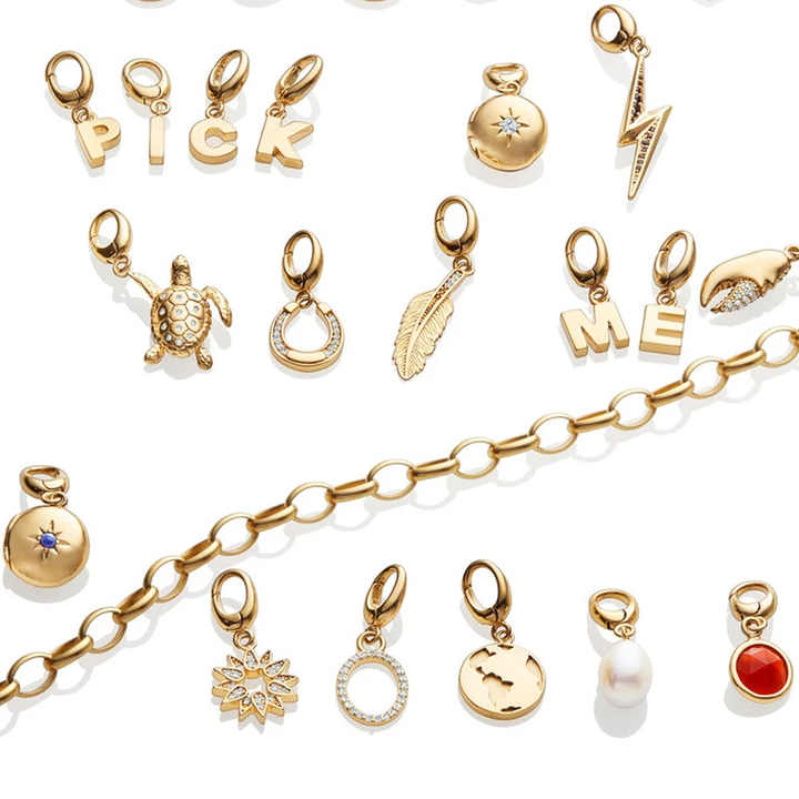 18k Gold Plated Charms For Bracelet Necklace Earring Jewelry Making Custom Logo DIY Fashion Jewelry Pendants & Charms Wholesale