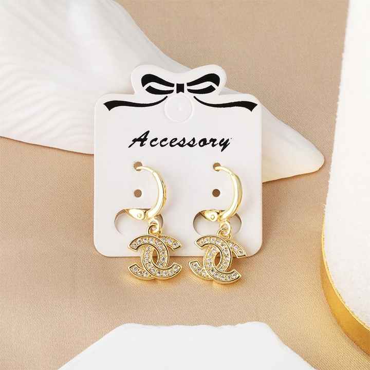 Cross Border Fashionable Stainless Steel Jewelry Set Gold Plated Copper Inlaid Zircon Necklace Earring Combo