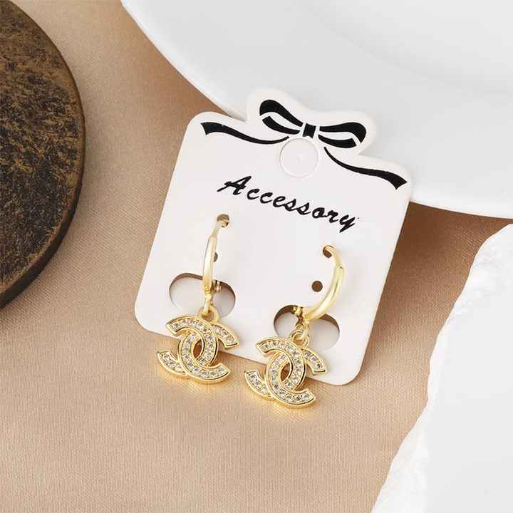 Cross Border Fashionable Stainless Steel Jewelry Set Gold Plated Copper Inlaid Zircon Necklace Earring Combo