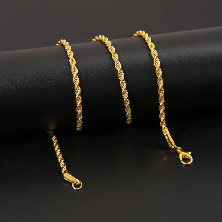 Gold Hip Hop Necklace 3mm Chain Waist Silver Mens Body Filled Men Chain Manufacturer Rope Link Stainless Steel Chain
