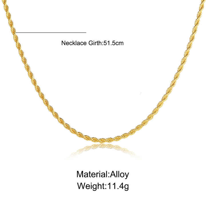 Gold Hip Hop Necklace 3mm Chain Waist Silver Mens Body Filled Men Chain Manufacturer Rope Link Stainless Steel Chain