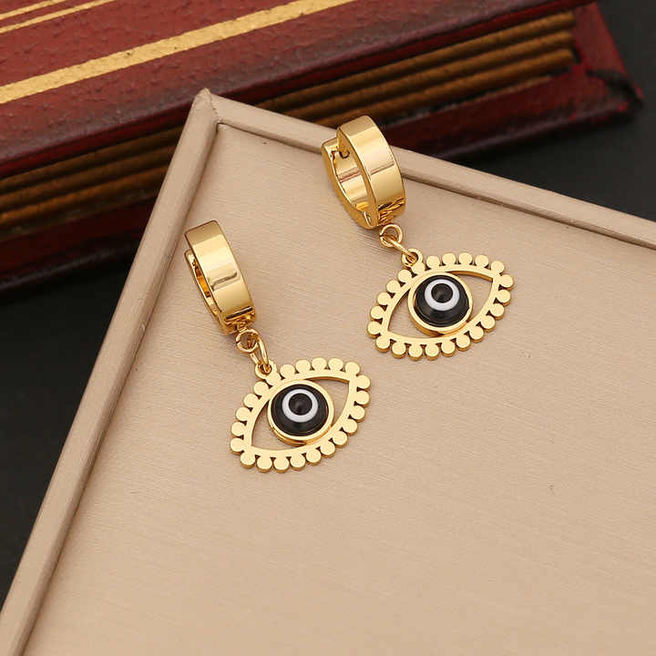 2024 Newest 18k Gold Plated Stainless Steel Eye Jewelry Sets Earrings and Necklace For Women Jewelry Set
