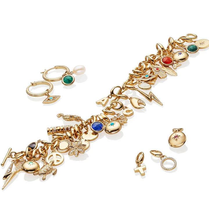 18k Gold Plated Charms For Bracelet Necklace Earring Jewelry Making Custom Logo DIY Fashion Jewelry Pendants & Charms Wholesale