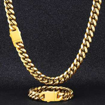 Curb Cuban Link Chain Chokers Necklace Plated Jewelry Gold Stainless Steel Basic Punk Vintage for Men Women Black Custom Logo 5.0 (5 Reviews) 892 sold