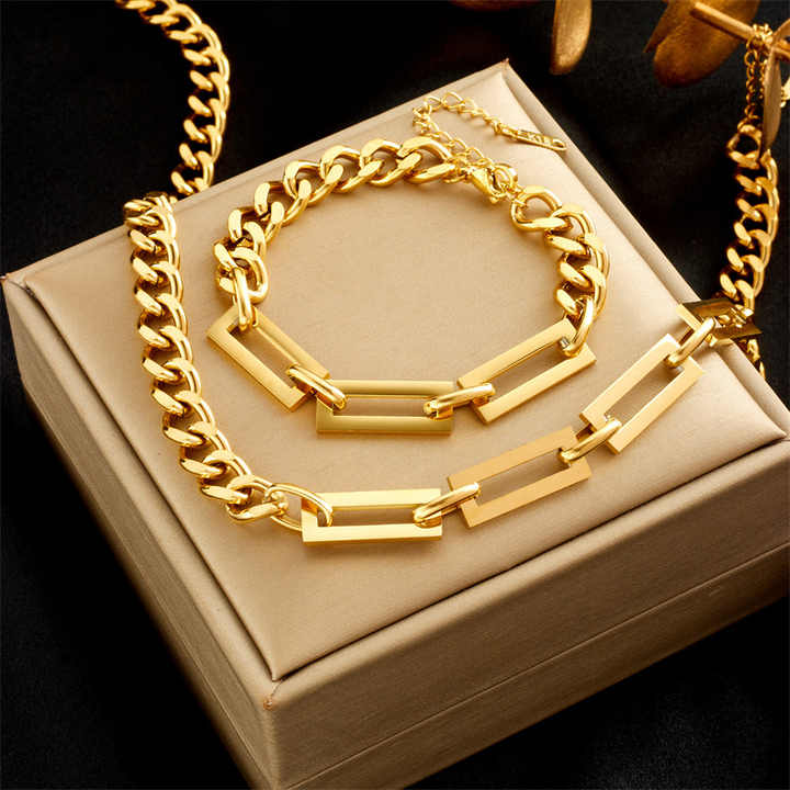 Necklace and Bracelet Jewelry Set For Women