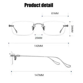 2024 Fashion Men Women Transparent Eyeglasses Lens Color Changing Eyewear Rimless Square Photochromic Glasses