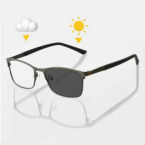 2024 Fashion Men Women Transparent Eyeglasses Lens Color Changing Eyewear Rimless Square Photochromic Glasses