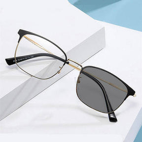 2024 Fashion Men Women Transparent Eyeglasses Lens Color Changing Eyewear Rimless Square Photochromic Glasses